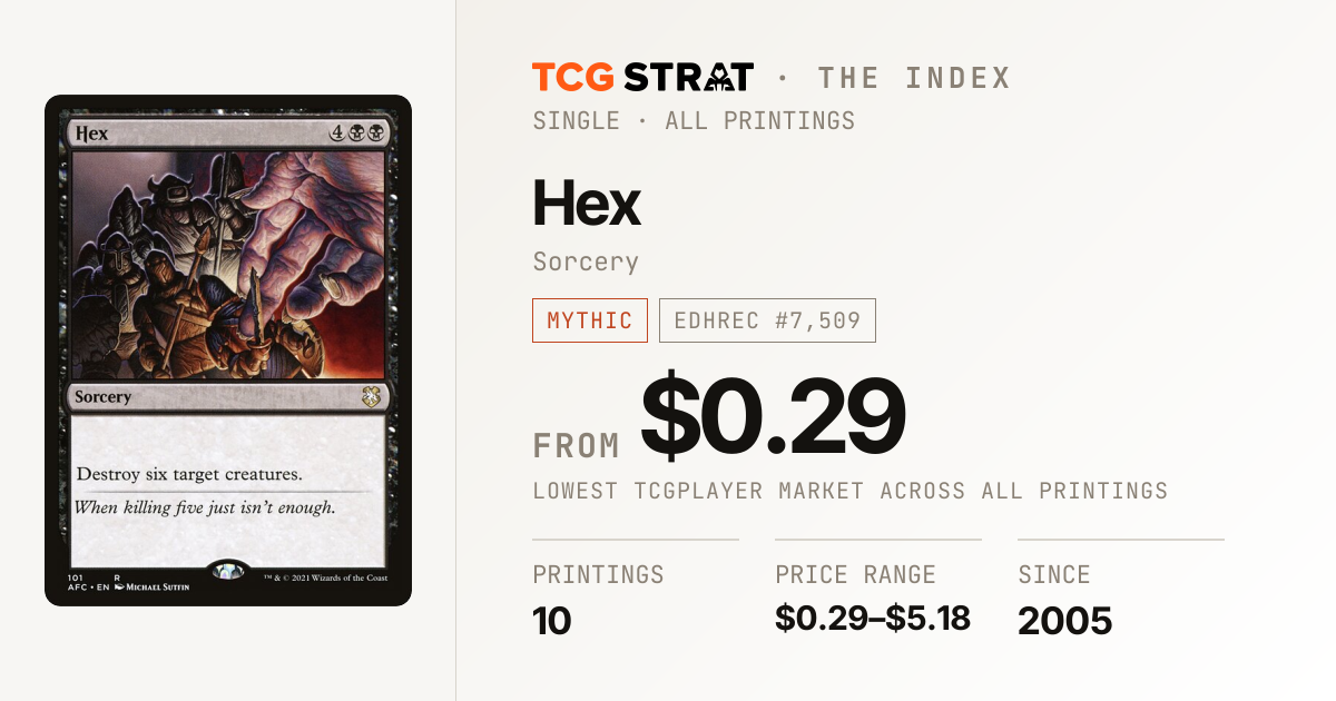 Ncc Study Chart Hex Price, Printings & Price History | TCG Strat