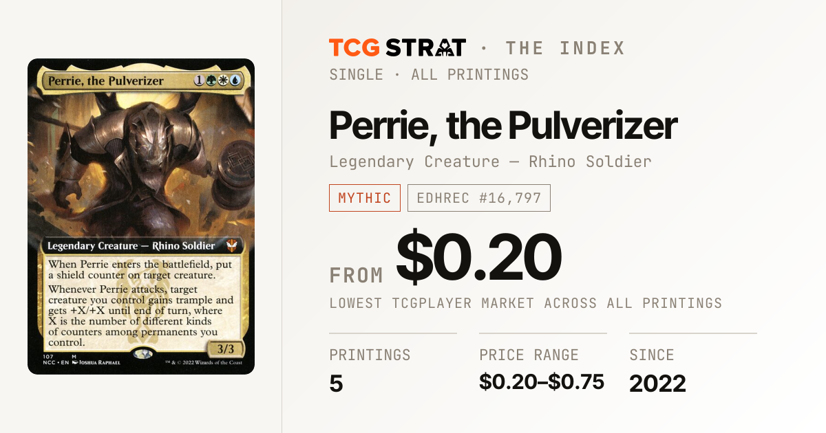 Ncc Study Chart Perrie, the Pulverizer Price, Printings & Price History | TCG Strat
