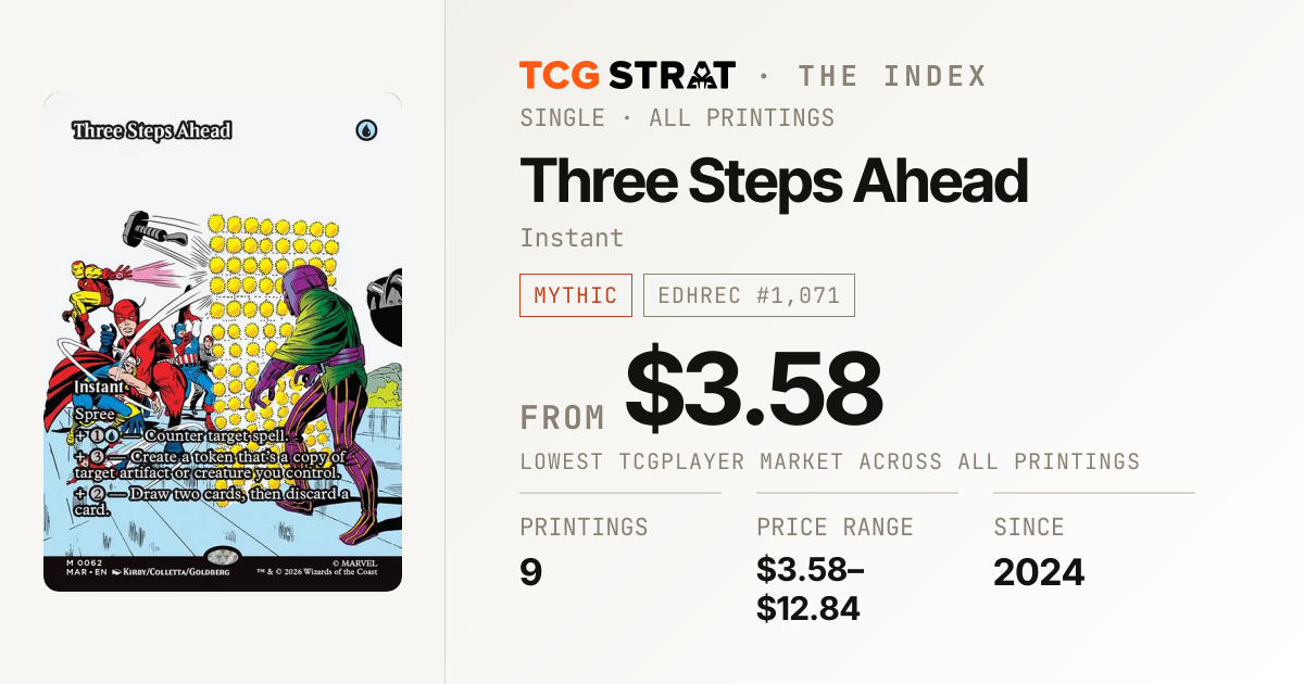 Three Steps Ahead Price, Printings & Price History | TCG Strat