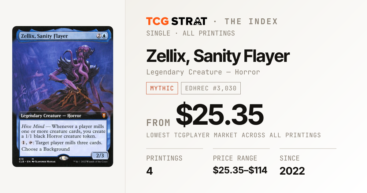 Zellix, Sanity Flayer Price, Printings & Price History | TCG Strat
